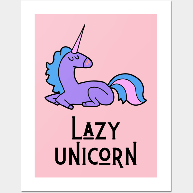 Lazy Unicorn Wall Art by littleprints